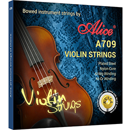 AWR13 Violin Sting Set, Plated Steel Plain String, Steel Core, Cupronickel Winding